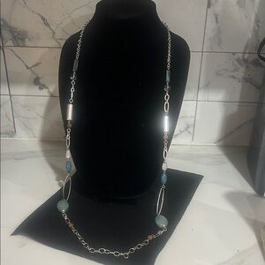 Elegant Silver and Blue Necklace
